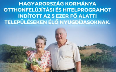 Otthonfelújítási rogramot az 5 ezer fő alatti településeken élő nyugdíjasoknak