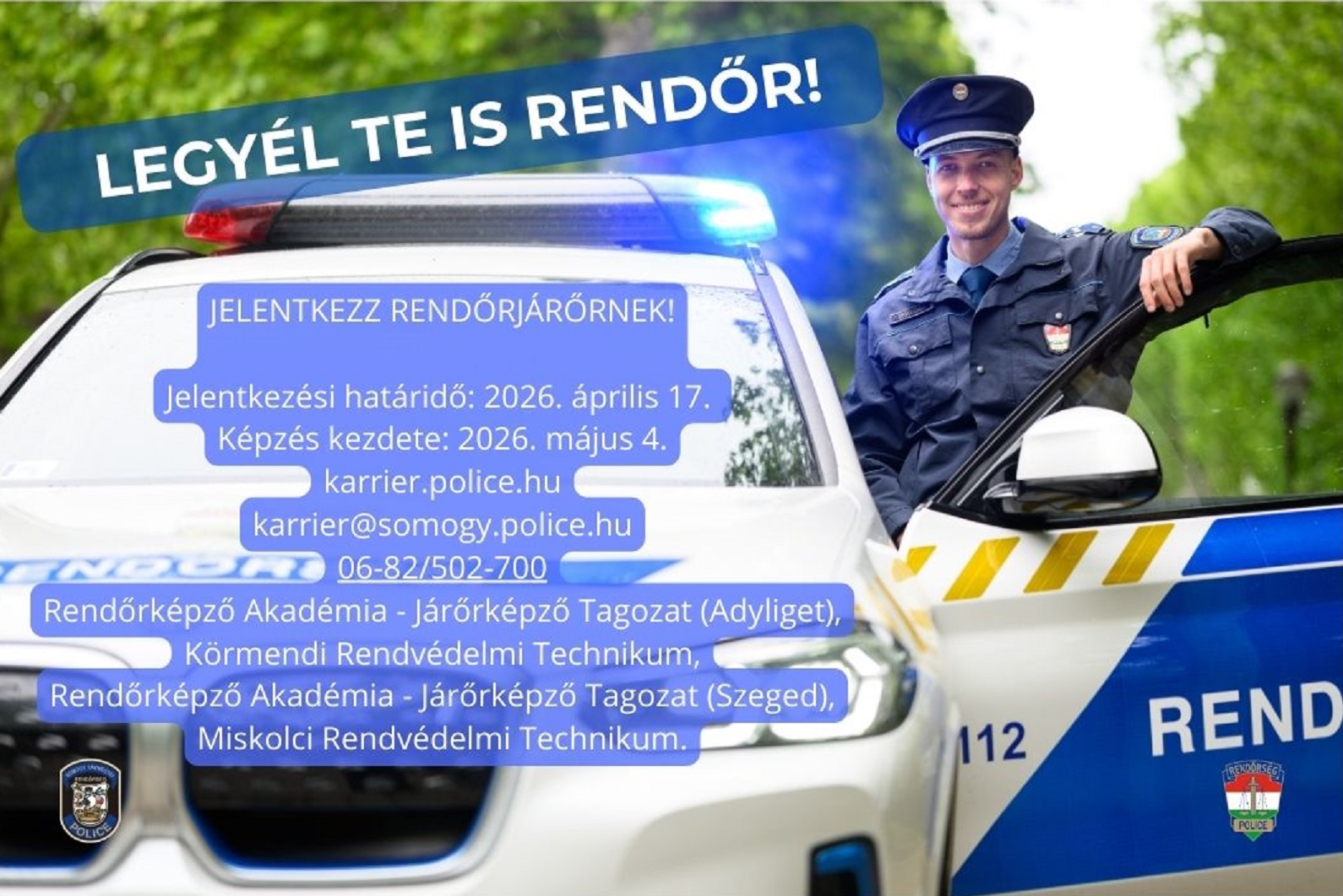 JELENTKEZZ RENDŐRJÁRŐRNEK!