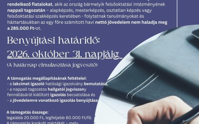 Tájékoztató felsőfokú tanulmányokat folytató fiatalok támogatásáról